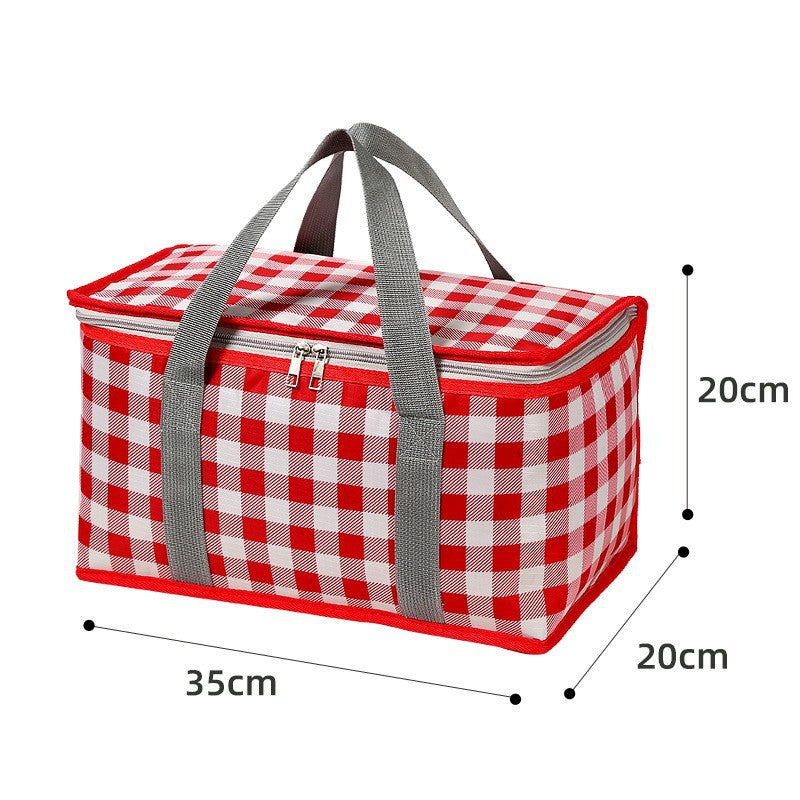 Insulated Box Large Capacity Thickened Aluminum Film Picnic Bag Outdoor Portable Picnic Basket Camping Foldable Picnic Basket