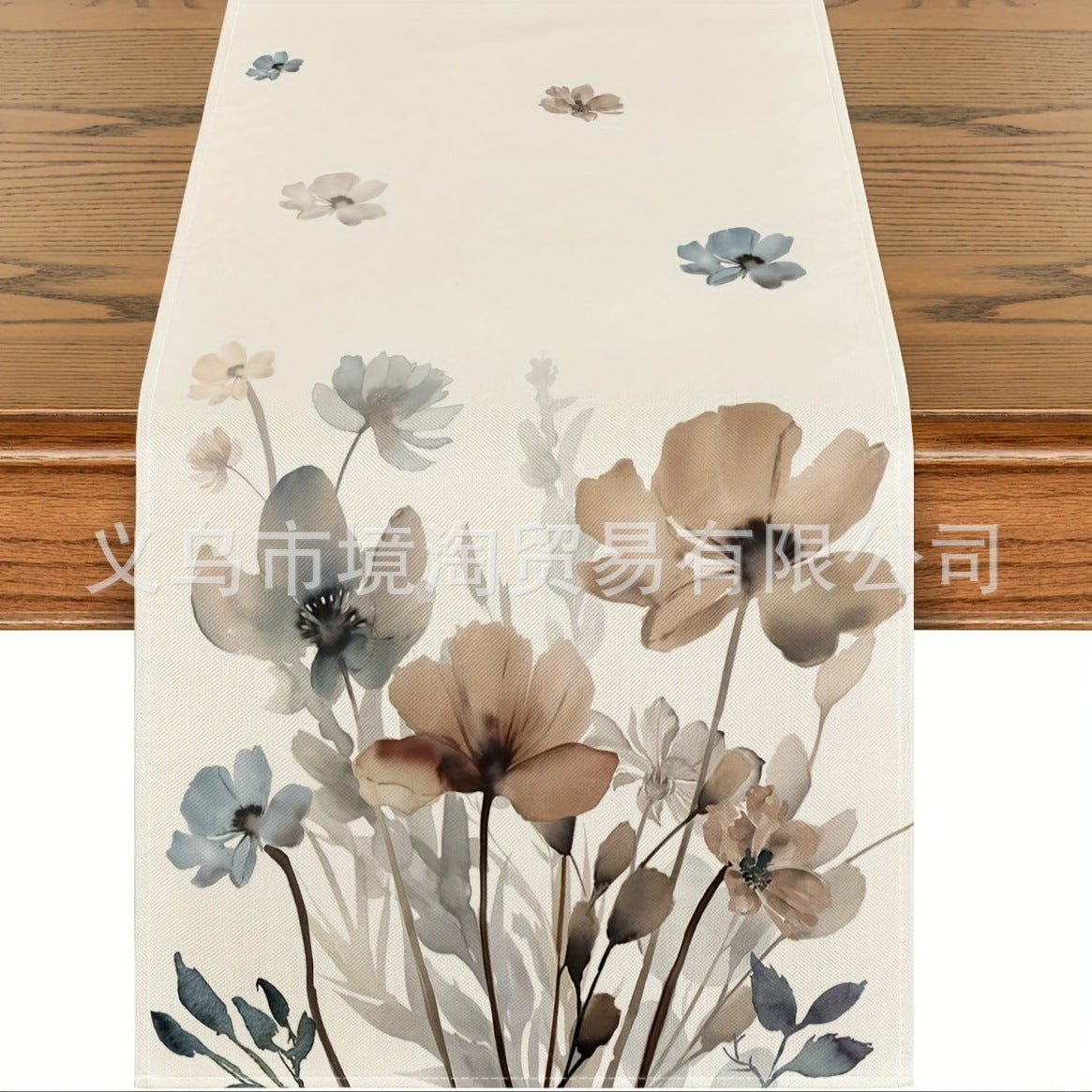 Linen Table Runner Pastoral Flower Lemon Summer Home Dining Table Outdoor Decoration Printed Tablecloth Table Runner