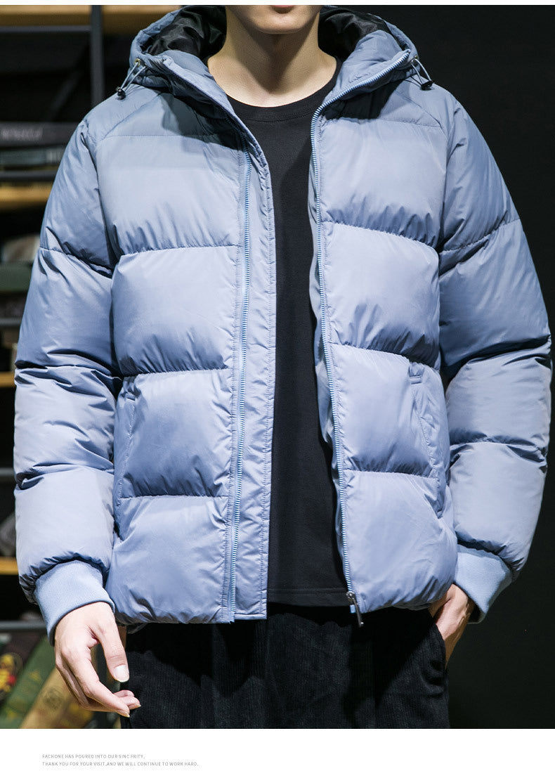 Cross-Border Men's Thickened Cotton Jacket with Hood, Loose Fit, Warm, Versatile, Casual, Cold-Proof Men's Cotton Coat, Trendy Sports Jacket