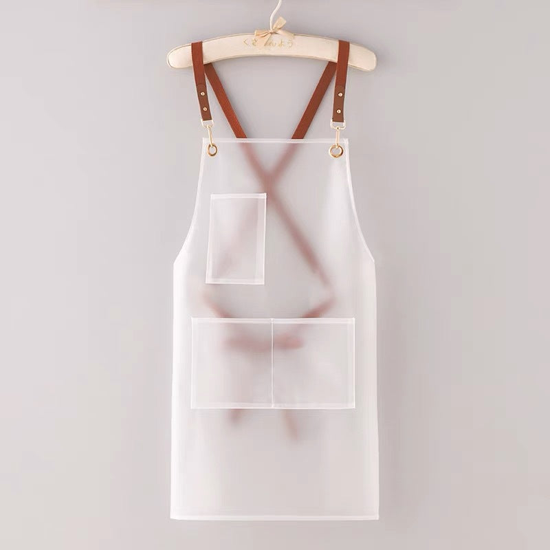 New apron tpu Waterproof antifouling kitchen household pet shop barber shop men's and women's work clothes customizable logo