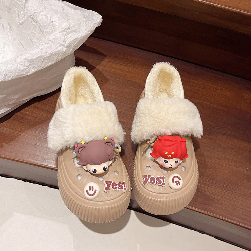 2025 New Cotton Slippers Removable Women's Winter Home Warm Fleece-Lined Home Plush Cotton Slippers Cute Slippers