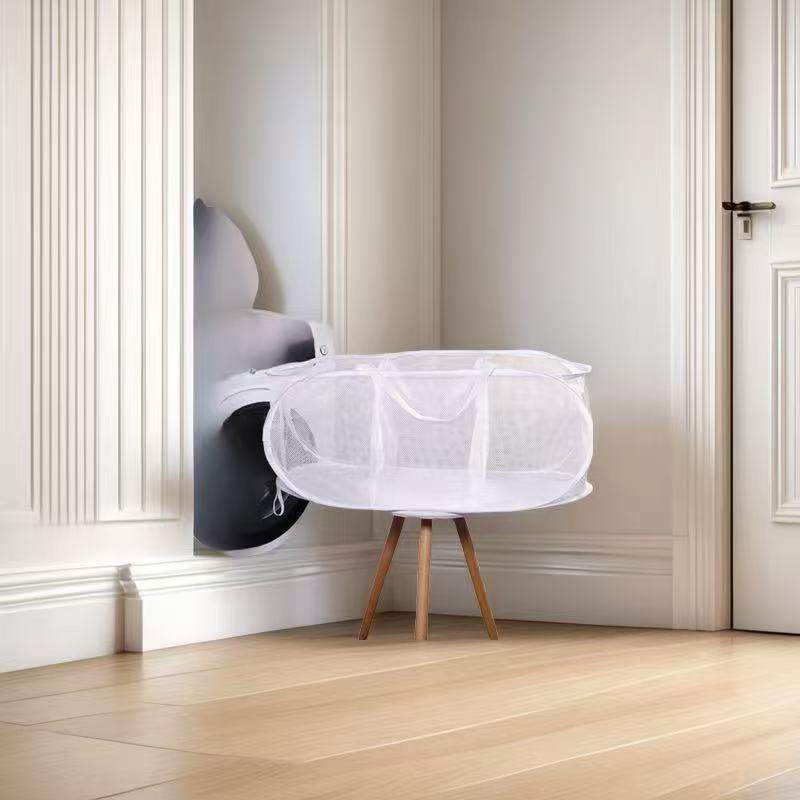 Dirty Clothes Basket, Foldable Large-Capacity Household Mesh Laundry Basket, Bathroom Storage Basket for Dirty Clothes