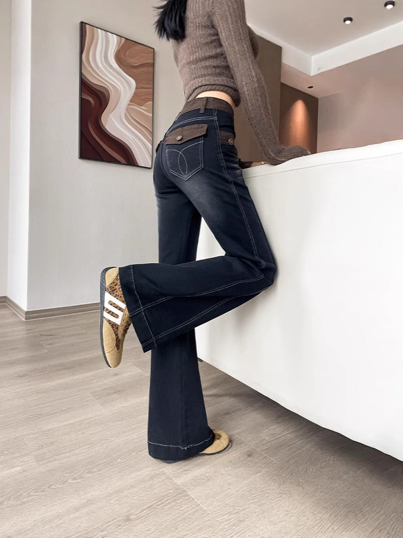 High-Waisted Flared Jeans for Women, Spring and Autumn 2026 New Style, Trendy Design, Flattering and Slimming Bell-Bottom Pants