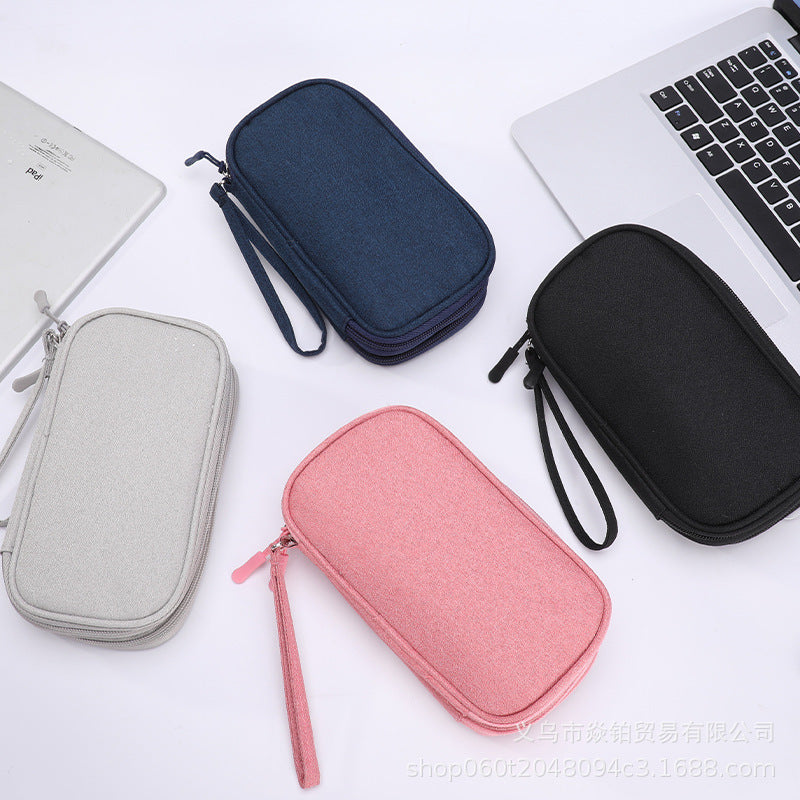 Portable Power Bank Data Cable Storage Bag Mobile Power Supply Cloth Bag Hard Drive Mobile Phone Box Multi-Functional Protective Case