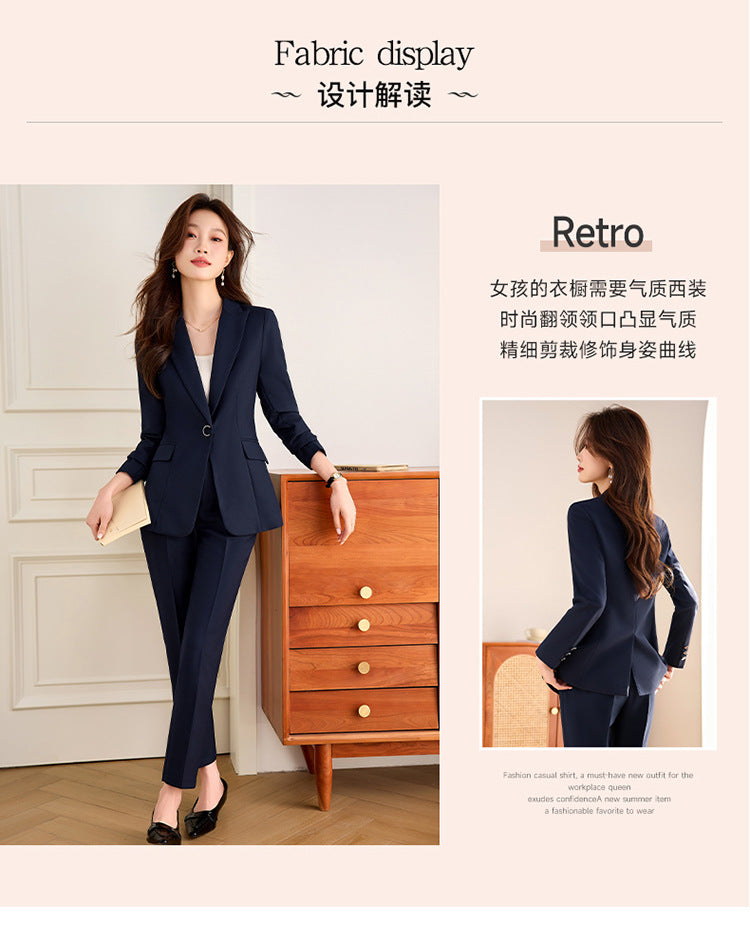 Suit suit Women's Spring and Autumn Business Dress Front Desk Reception Work Clothes Suit Interview Suit Sales Department Property Tooling