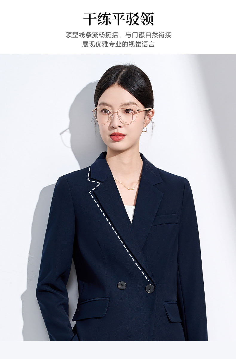 Blue Suit Suit for Women Spring & Fall New Style College Student Interview Classy Professional Formal Wear Small Suit Jacket Work Clothes