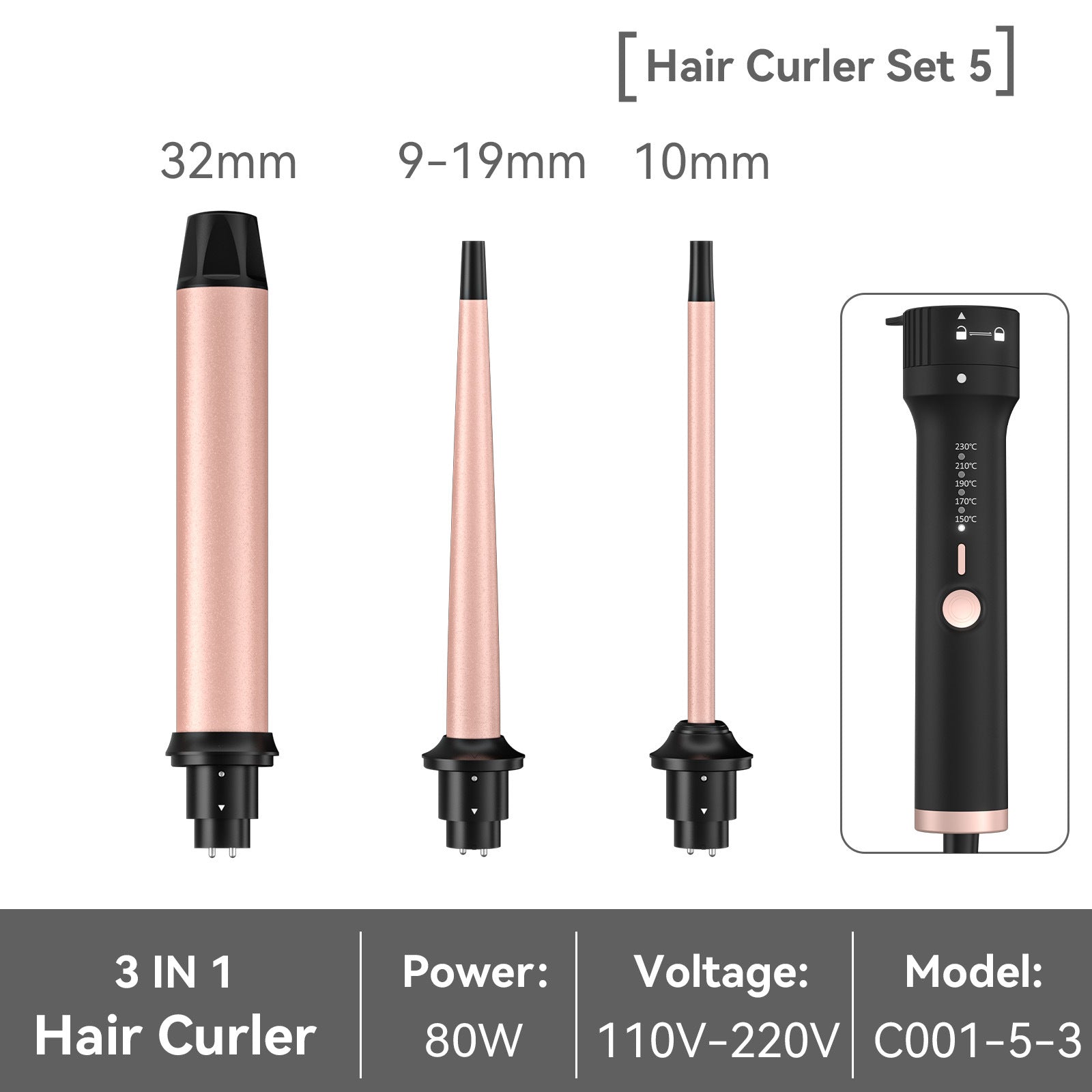Amazon's Best-Selling All-In-One Interchangeable Curling Iron, Large Wave Curling Iron, Ceramic Multi-Functional Curling Iron Wholesale