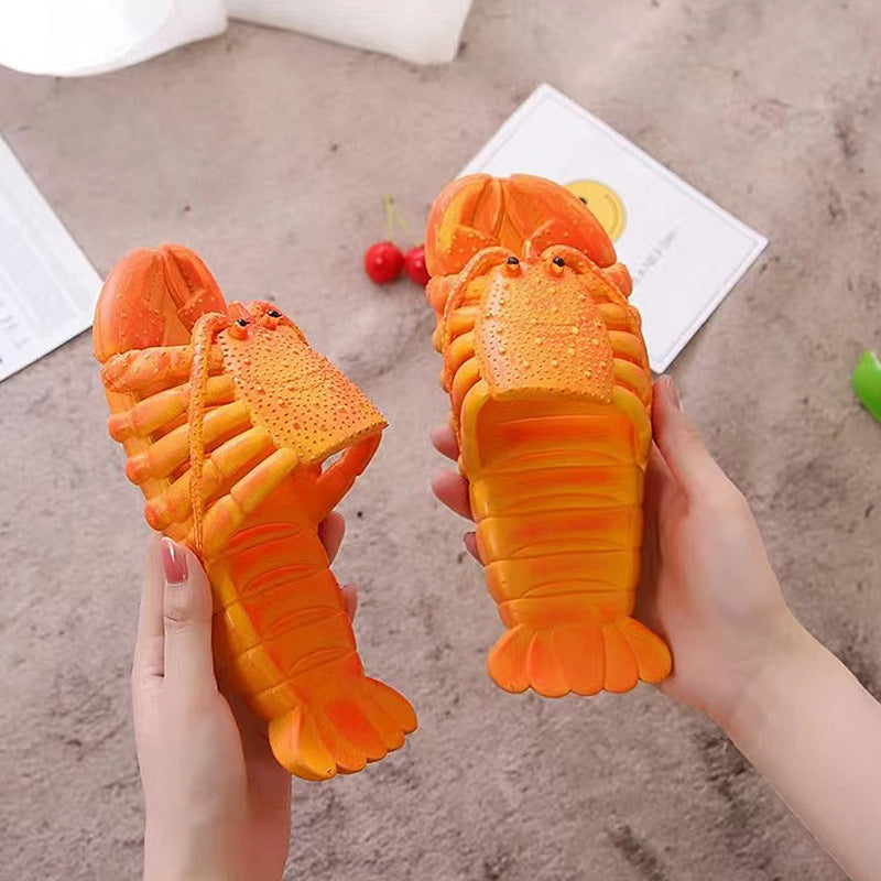 2025 New Personalized Slippers Summer Men and Women Couple Sandals Cartoon Crayfish Slippers Funny Beach Slippers