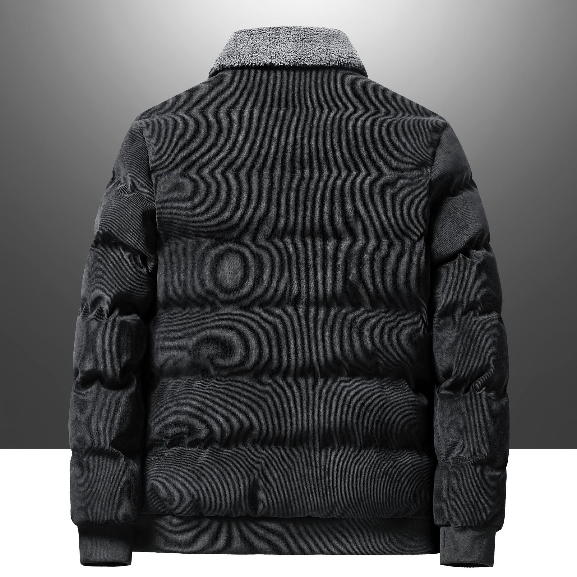 Foreign trade Winter fleece-lined thickened lapel corduroy jacket Men's Youth wear warm jacket urban jacket