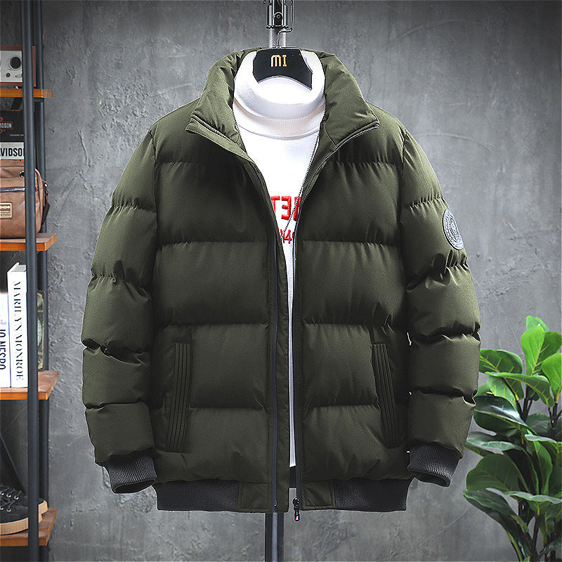 Cross-border new men's cotton-padded jacket fashion thick simple winter cotton-padded jacket youth men's warm coat jacket foreign trade