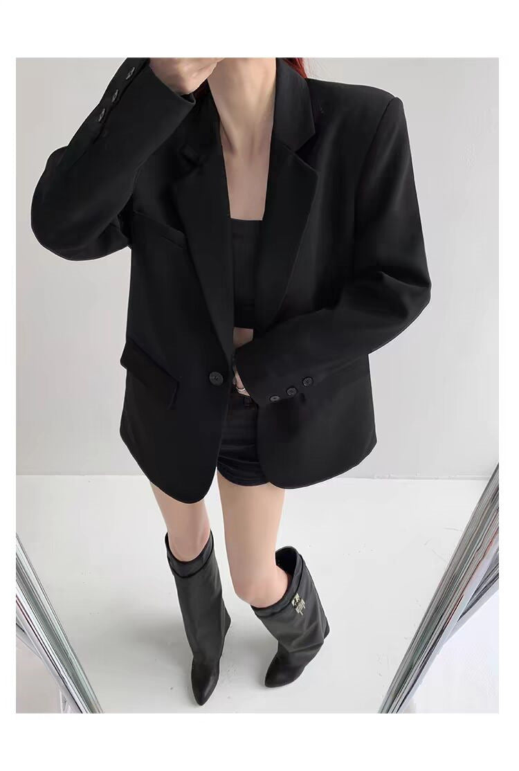 Light Luxury Small Suit for Women, 2026 Spring New Style, Gray Commuter Suit, Niche Design, Elegant Jacket