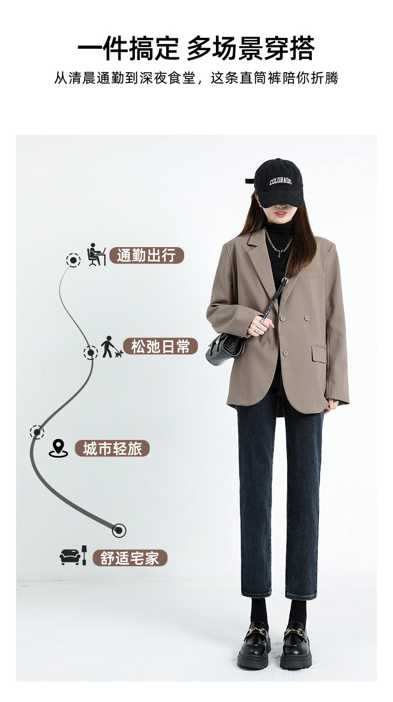 Women's Cropped Cigarette Pants 2026 New Autumn High-Waisted Slim-Fit Stretchy Skin-Friendly Comfortable Baguette Narrow Straight-Leg Pants