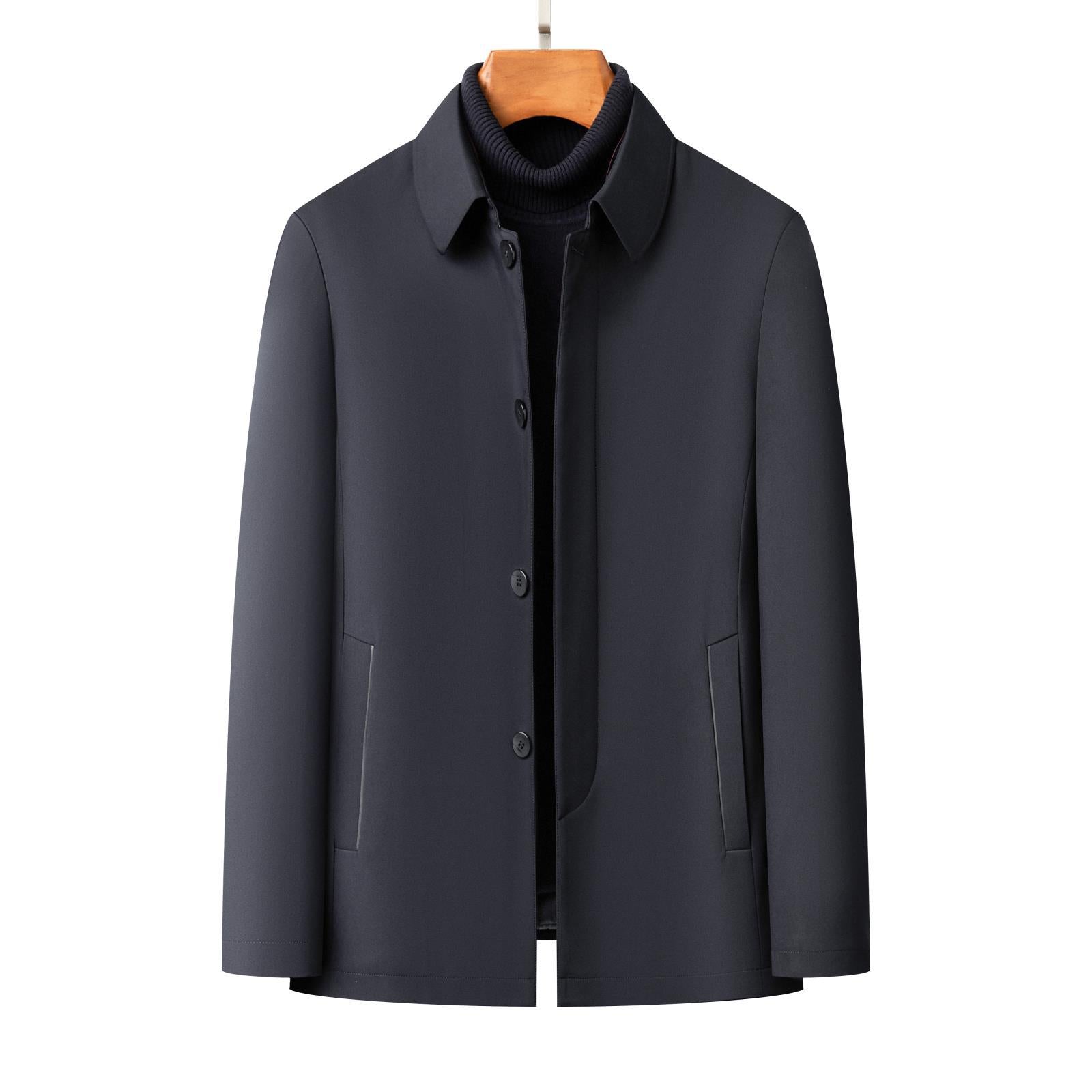 2024 Winter Coat Thickened Cotton-padded Jacket Men's High-grade Mulberry Silk Cotton-padded Jacket for Middle-aged and Elderly Dads Business Casual Jacket