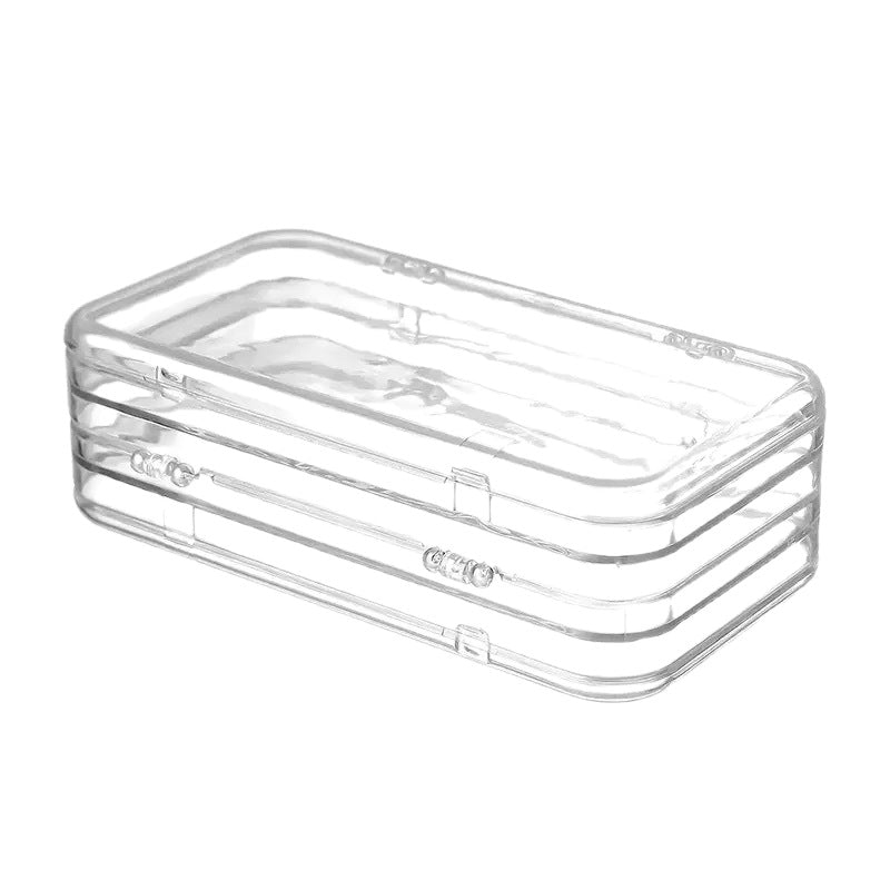 Nail Wearing Nail Storage Box Dustproof Transparent Storage Fit Box Three Folding Cosmetic Table Jewelry Storage Box