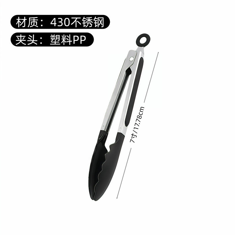 Cross-Border Silicone Clips, High Temperature Resistant Kitchen Anti-Scalding Barbecue Barbecue Clips, Food Clips, Household Stainless Steel Steak Clips