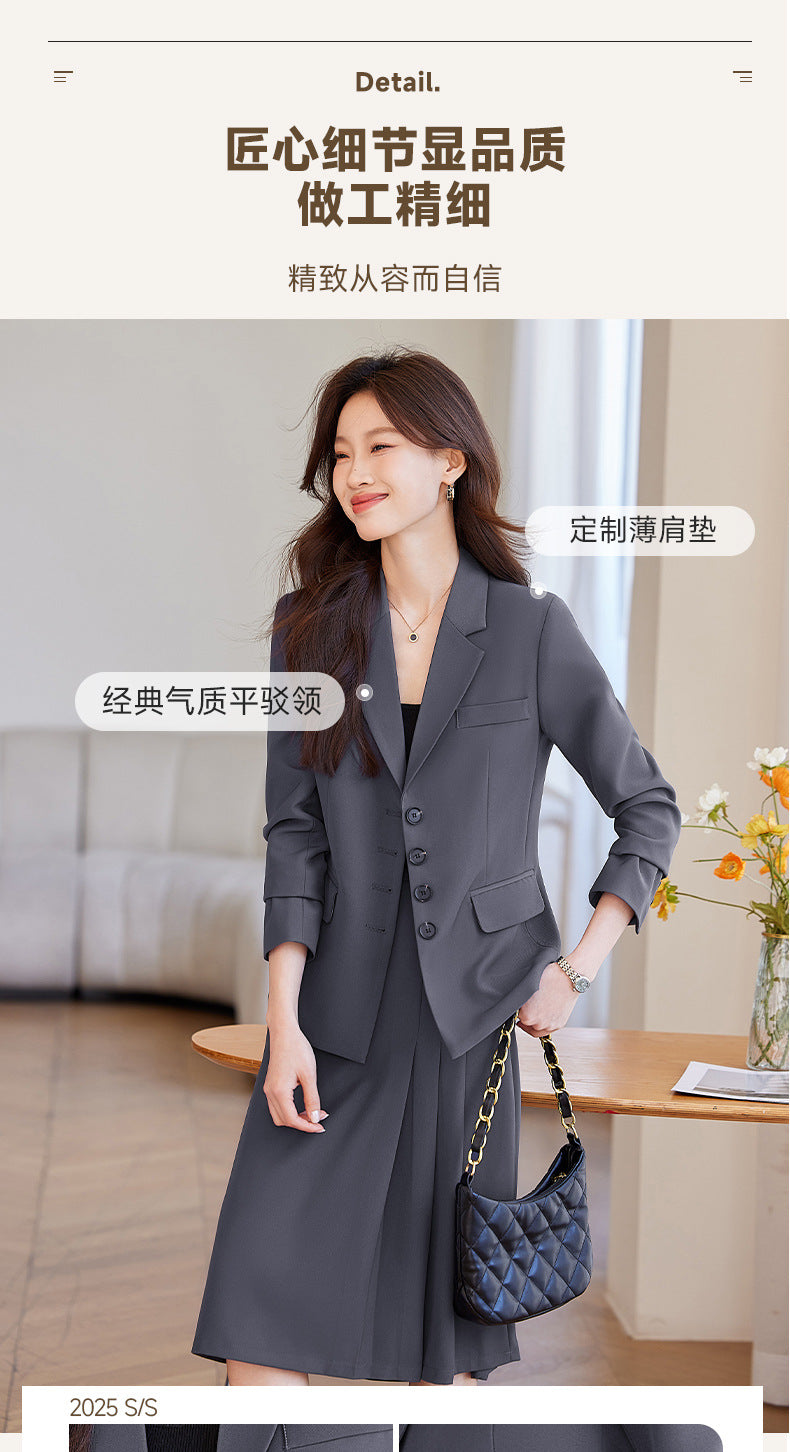 Cross-Border Women's Blazer Formal Wear Women's Suit Professional Teaching and Art Exam Attire High-End College Student Interview Suit