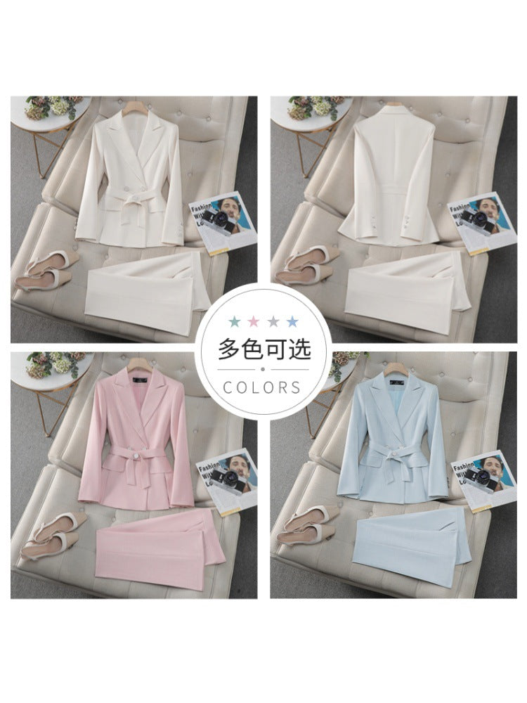 Cross-Border Professional Suit Set for Women, New Spring and Autumn Korean Style Casual Professional Attire, High-End Waist-Cinching Blazer Jacket