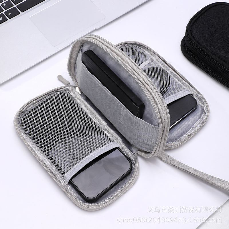 Portable Power Bank Data Cable Storage Bag Mobile Power Supply Cloth Bag Hard Drive Mobile Phone Box Multi-Functional Protective Case