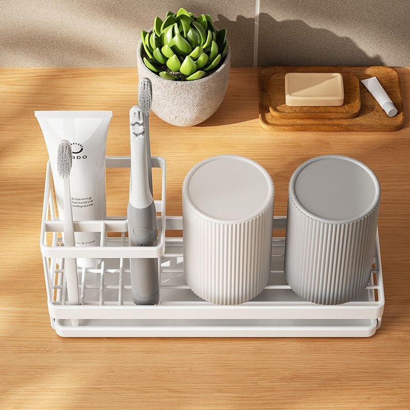 Simple Bathroom Teething Cup Toothbrush Shelf Creative Gargle Cup Dental Storage Toilet Storage Rack Electric Toothbrush Holder