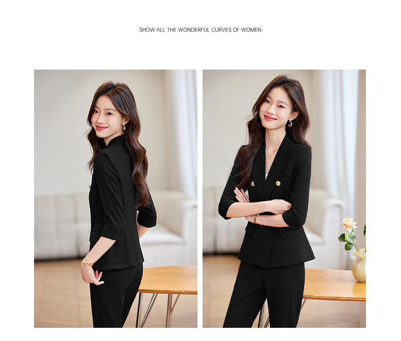Seven-point Sleeve Suit suit Women's Spring and Summer New College Student Work Clothes Interview Dress Slim-fit Jacket Professional Suit