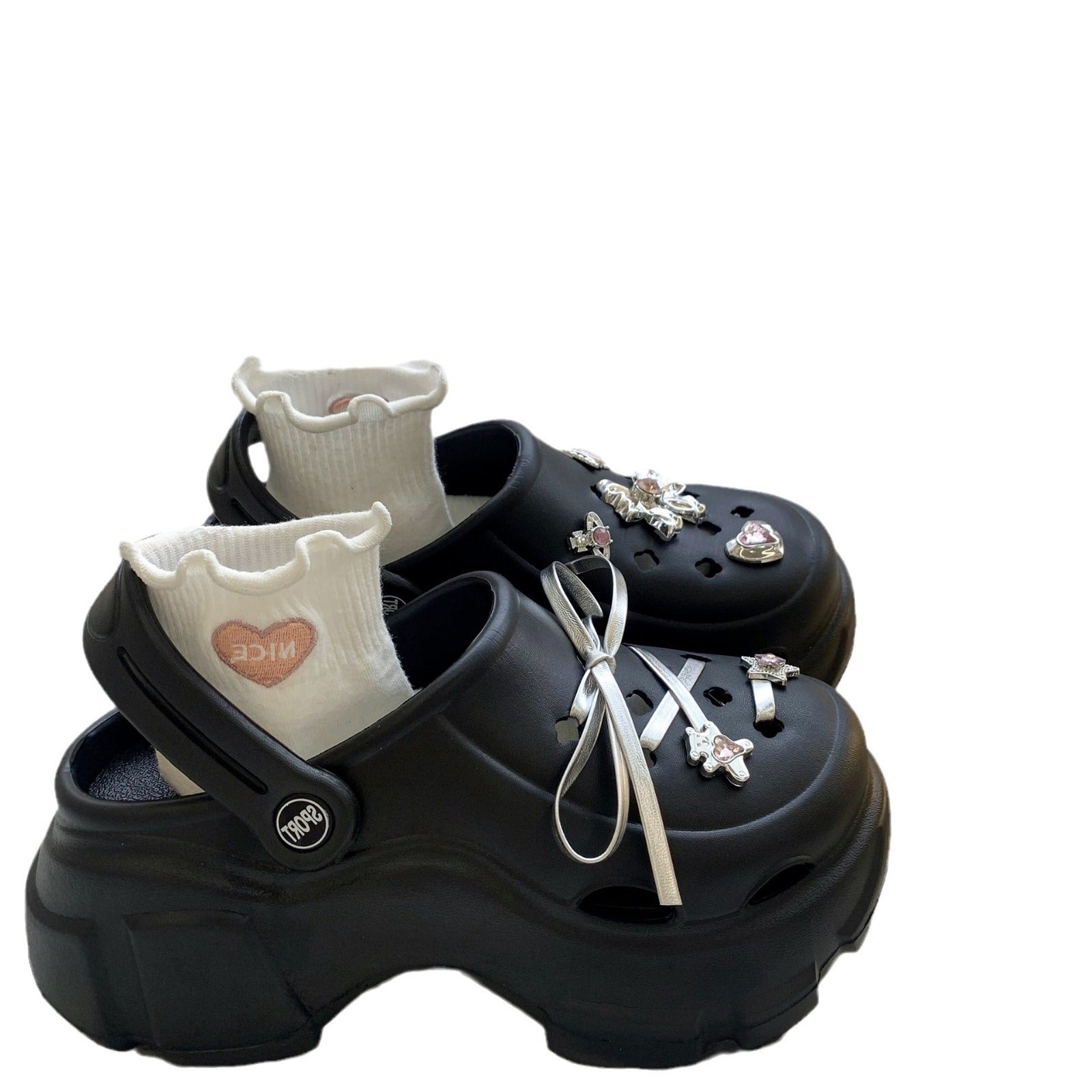 Cute Thick-Soled Height-Increasing Eva Clogs, Summer 2026 New DIY Girl Academy Style Beach Non-Slip Sandals