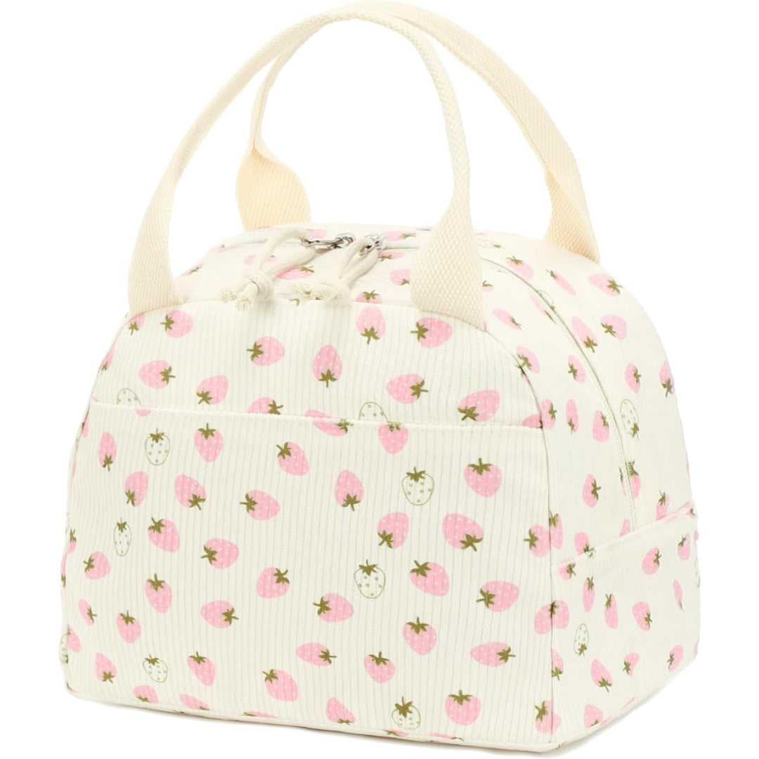 Cross-Border New Product Corduroy Printed Portable Lunch Bag Large Capacity Travel Picnic Ice Bag Work Insulation Bag