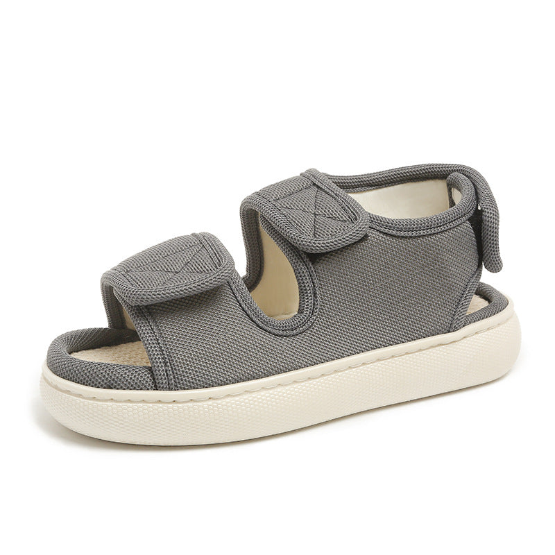 Fat Feet Wide Feet Adjustable Linen Sandals Foreign Trade Outer Wear Holes Old Men's Shoes Thick Sole Casual Walking plus size for Men and Women