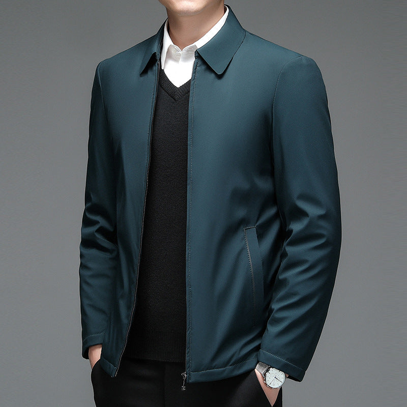Pastoral Bird Lapel Jacket Thickened Autumn and Winter New Business Casual Cotton Coat Jacket Cadre Leading Dad Cotton Coat Men