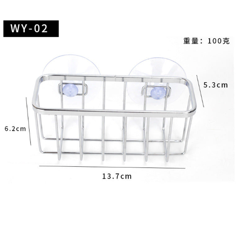 Kitchen Bathroom Suction Cup Storage Rack Creative Metal Storage Rack Cleaning Sponge Storage Rack Tissue Rack Iron