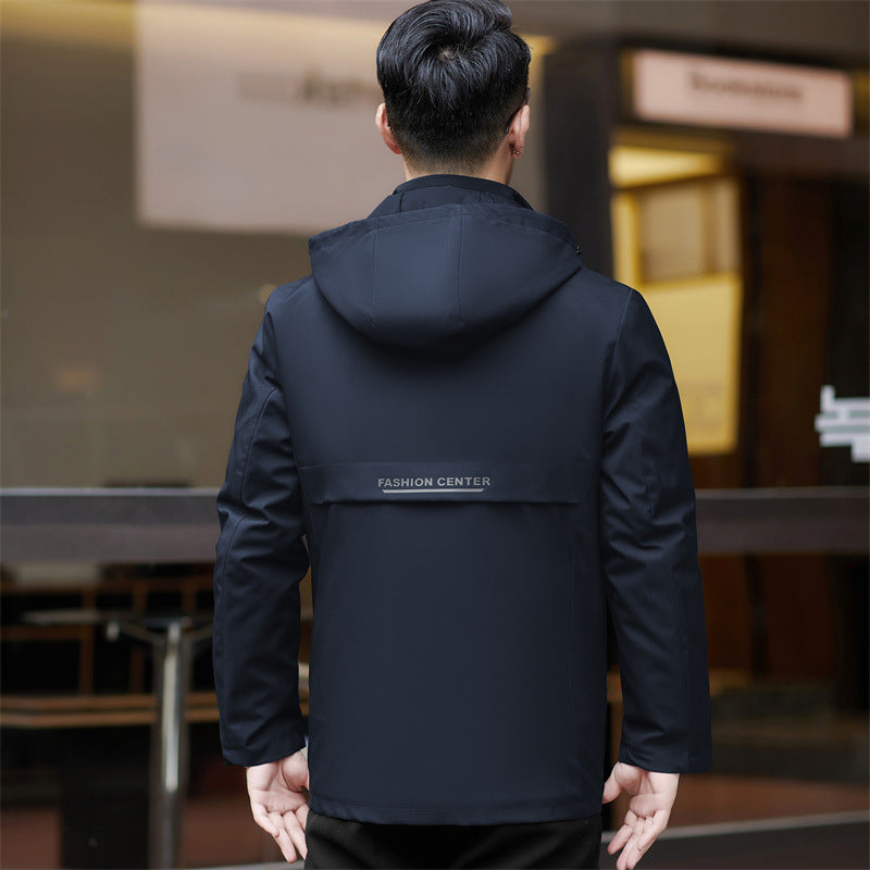 2024 Winter Nidao Men's Fur Middle-aged and Elderly Rex Rabbit Coat Cotton-padded Jacket Dad Cotton-padded Jacket Down Pike