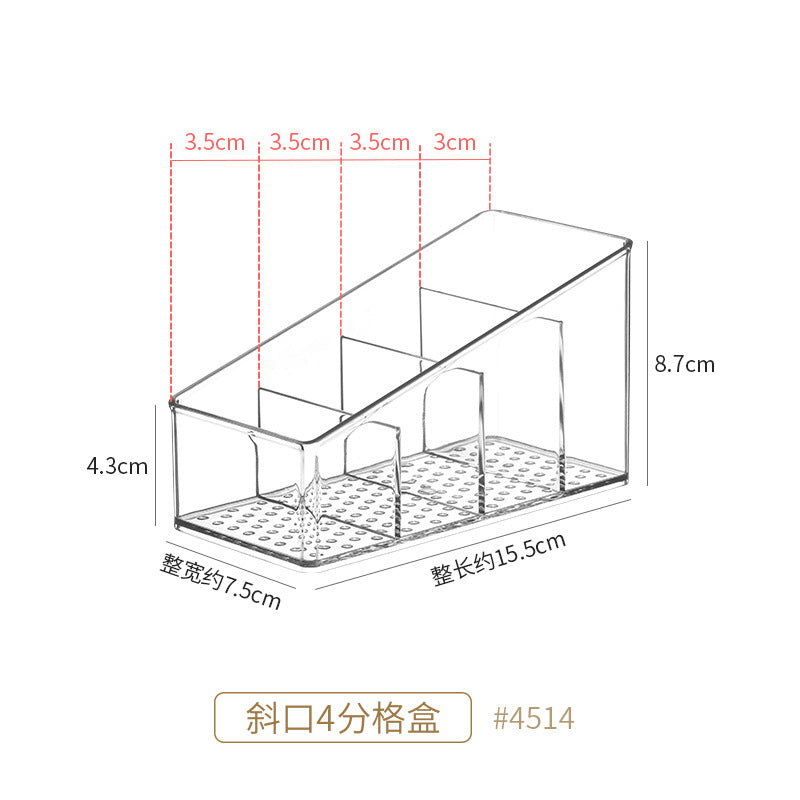 Desktop Cosmetics Storage Box, Dressing Table, Skin Care Product Storage Shelf, Acrylic Dormitory Transparent Compartment Lipstick Box