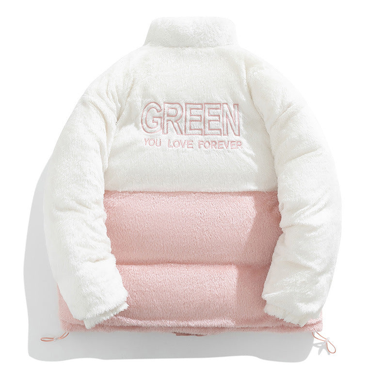 Men's Winter New Cotton Coat with Lamb Fleece, Thickened Couple's Stand Collar Casual Trendy Cotton Jacket Manufacturer