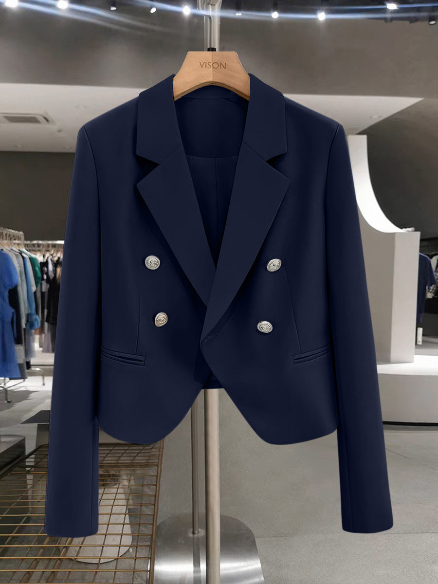Small Suit Jacket Women's 2025 New Spring and Autumn Casual Korean Style Design Sense Black Small Suit Outside Cross-border