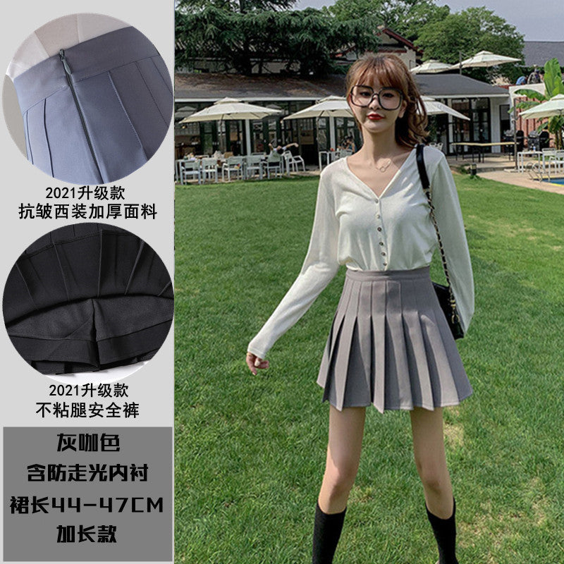 Half-Length Pleated Skirt Spring and Summer 2026 New Style Black Plus Size Autumn and Winter Plaid Korean Style High-Waisted A-Line Short Skirt