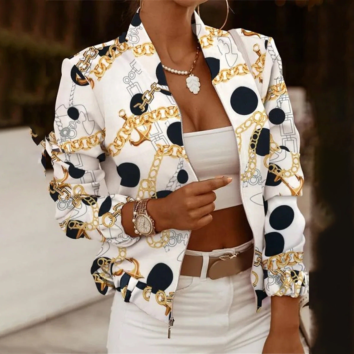2025 Independent Station Wish Amazon Autum New Pure Color Long-Sleeved Lapel Suit Small Jacket Women's Clothing