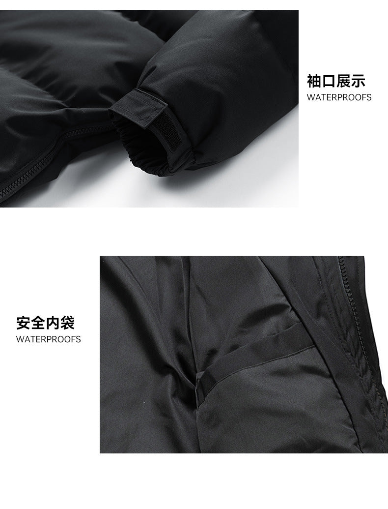 New Long Men's Big Wool Collar Thickened Extra Large Warm and Cold-proof Fashionable Jacket for Youth Fashionable Couple Clothes plus size Bread Clothes