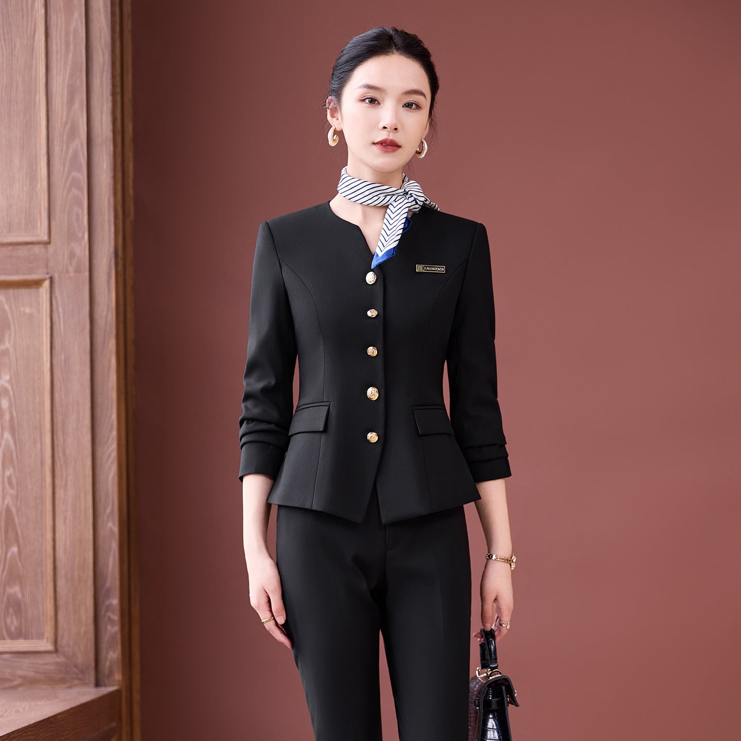Professional Suit Suit Women's Autumn and Winter New Hotel Front Desk Jewelry Store Workwear Beauty Salon Front Desk Manager Workwear
