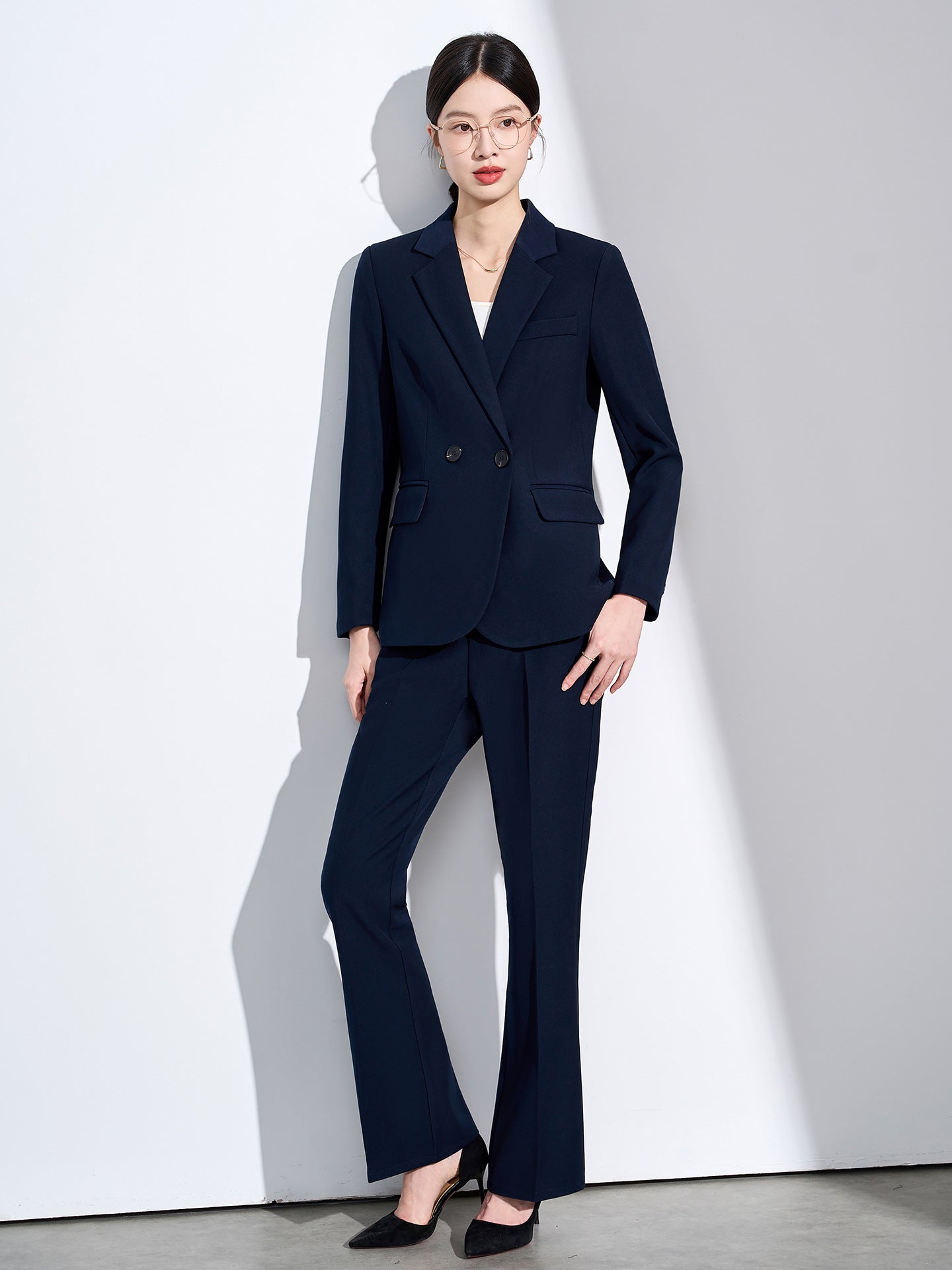 Blue Suit Suit for Women Spring & Fall New Style College Student Interview Classy Professional Formal Wear Small Suit Jacket Work Clothes