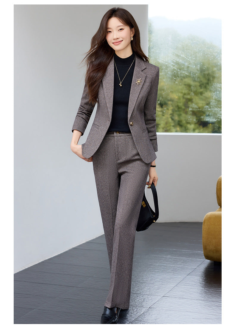 Cross-Border High-End Women's Suit Set, New Autumn Style, Professional Formal Wear, High-End, Elegant, Fashionable Workplace Suit Jacket