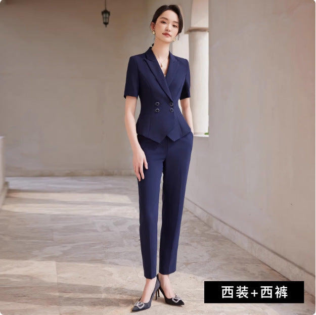 Aishangchen Sales Department Temperament Suit 2025 New Work Clothes Professional Business Short-Sleeved Suit Professional Wear