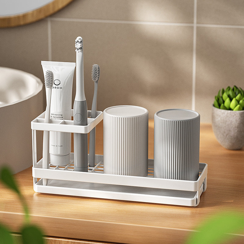 Simple Teeth Cup Toothbrush Storage Rack Toilet Toothbrush Mouthwash Cup suit Washing Table Electric Toothbrush Storage Rack