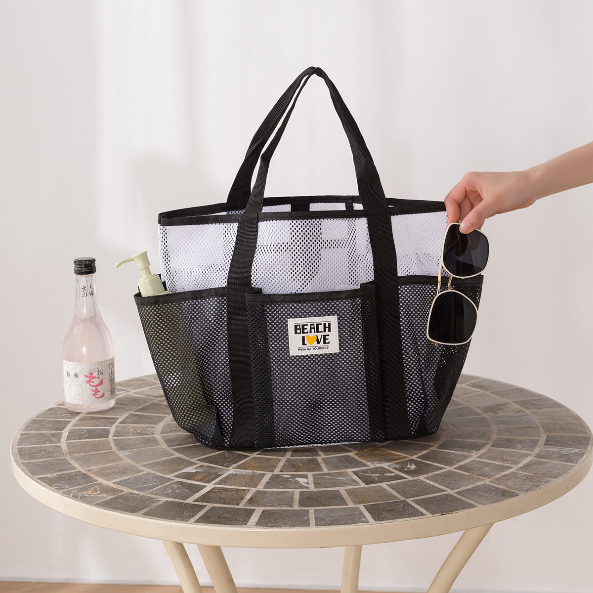 Mesh Portable Swimming Bag, Dry and Wet Separation Fitness Bag, Travel Storage Bag, Partitioned Beach Bag, Large Capacity Toiletry Bag