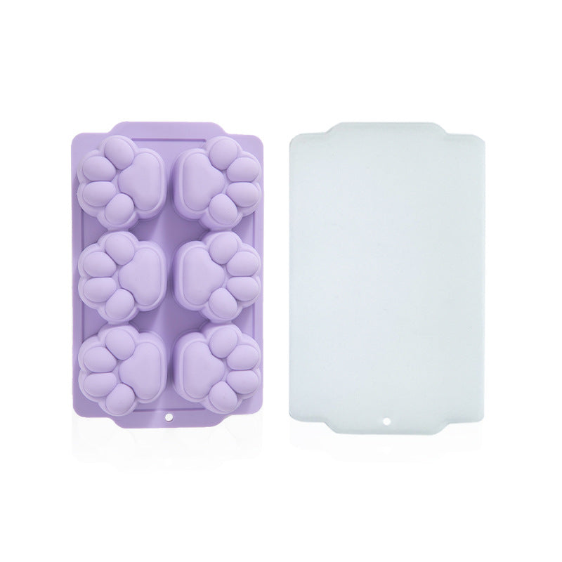 Strict selection of food grade silicone baby cake mold cartoon cat's claw footprints baby steamed cake complementary food mold
