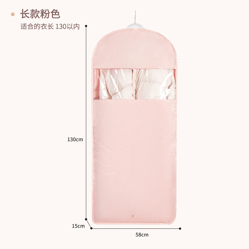 Satin Hanging Bag Compressible Clothes Dust Cover Storage Dust Bag Transparent Hanging Down Jacket Dust Cover
