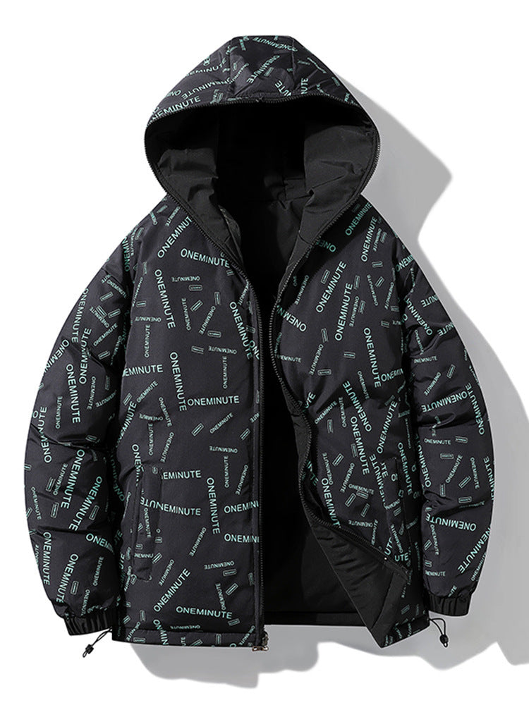 2025 New Trendy Brand Plus Size Cotton Jacket Couple Style Reversible Hooded Loose Winter Thick Warm Coat