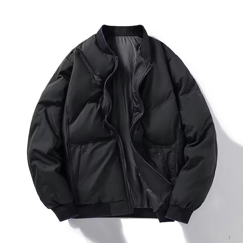 Men's Oversized Trendy Cotton Jacket for Autumn and Winter, New Fashion Baseball Jacket, Warm Thick Coat