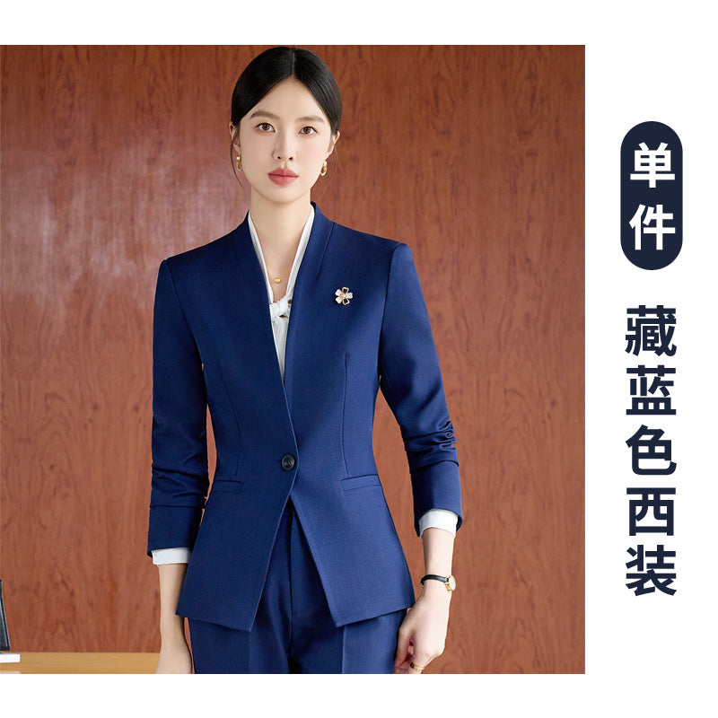 High-End Spring & Fall Hotel Front Desk Professional Wear Long-Sleeved Sales Department Reception 4S Store Sales Consultant Fashion Suit Suit