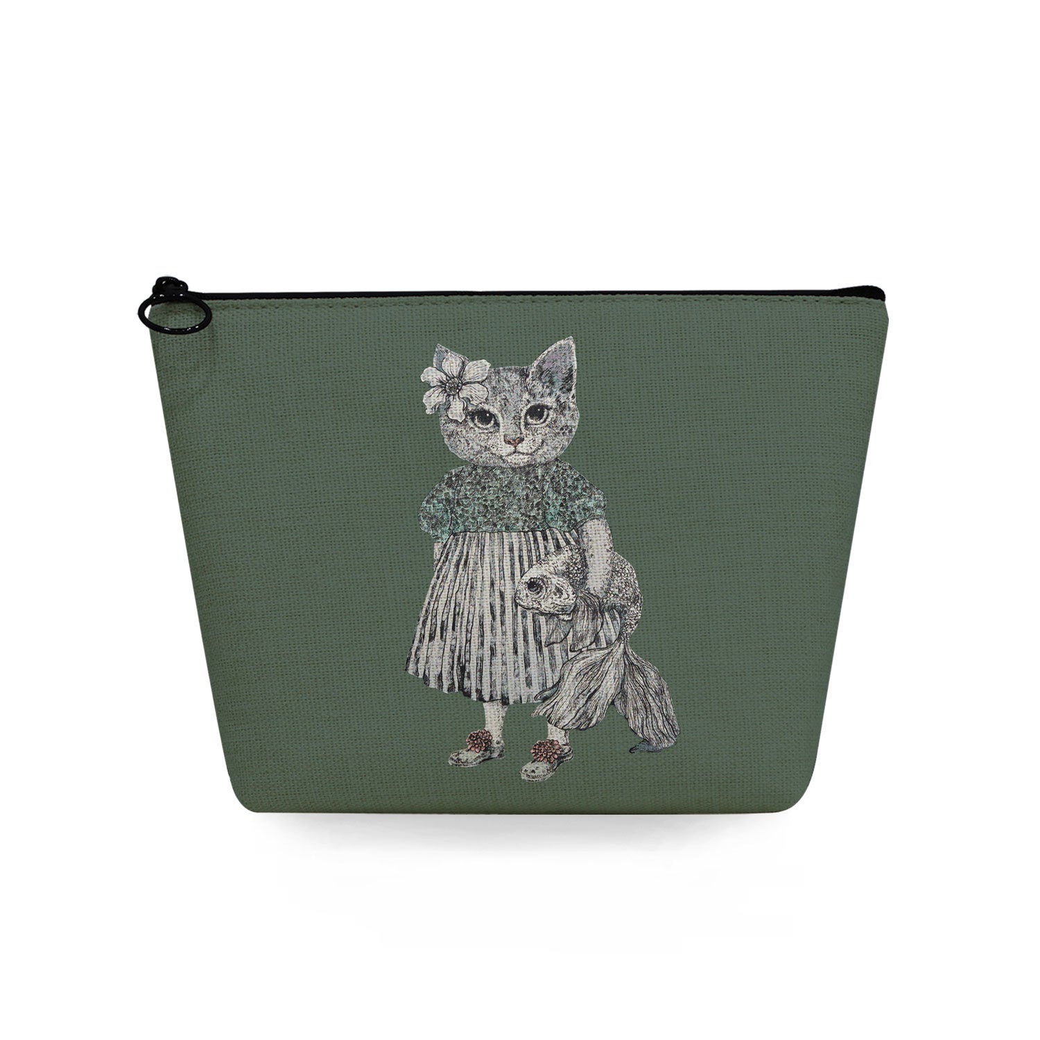 Fashion Cat printed cosmetic bag small travel portable wash bag printed logo skin care storage bag