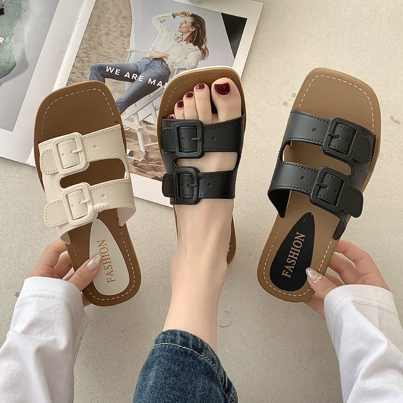Slippers Women's Summer 2025 Cross-border New Style Slippers Fashion Outfit Flat Slippers Slippers Wholesale Slippers