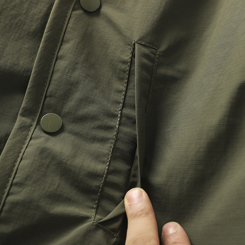 Retro Collarless Layered Thickeneded Men's Winter Jacket Loose Casual Autumn and Winter Warm Inner Lining Men's Cotton Jacket